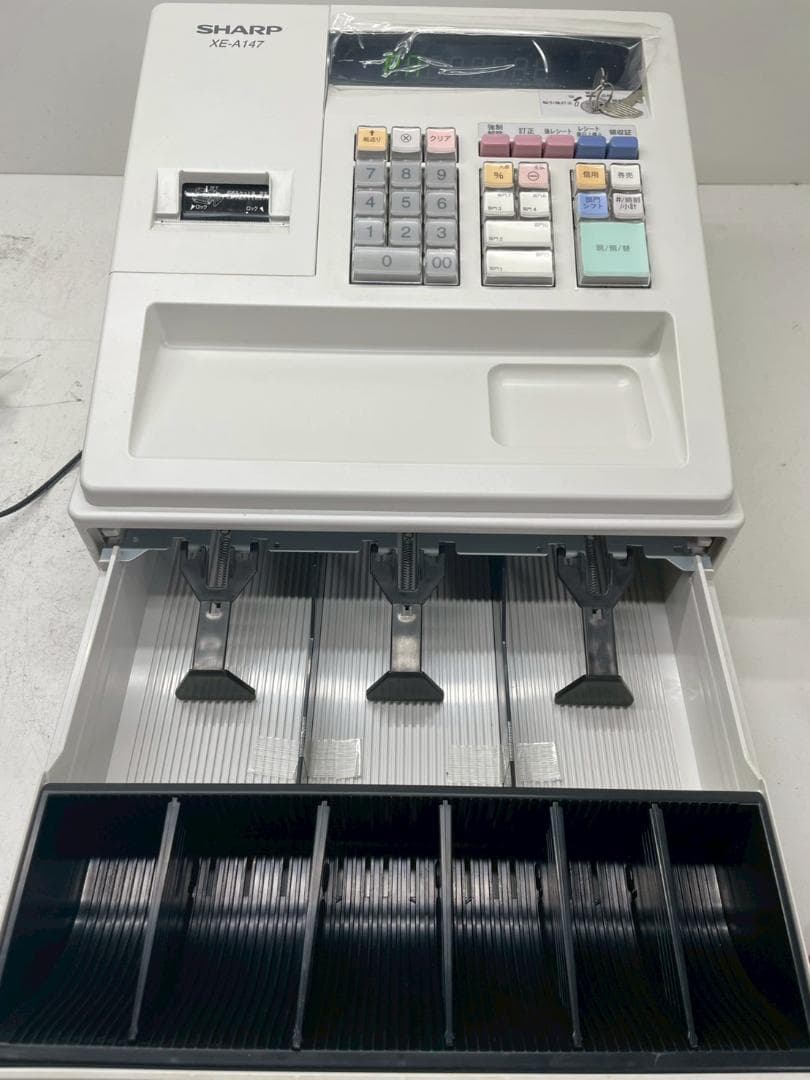 A◆SHAPR　XE-A147　レジスター　鍵付き　シャープ　電子レジ　ホワイト