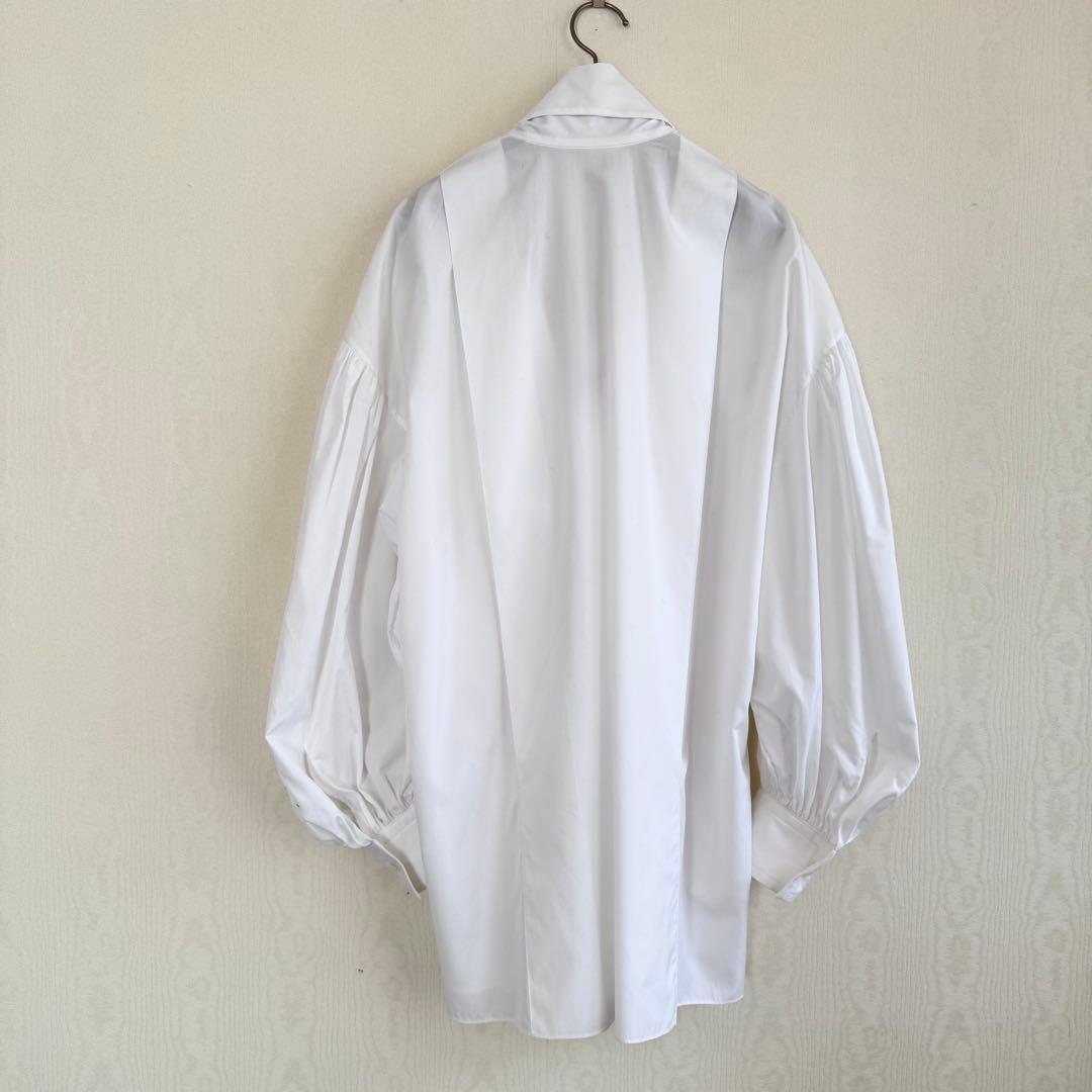 BLAMINKボウタイリボン コットンブラウス 白 ブラミンク クリーニング済