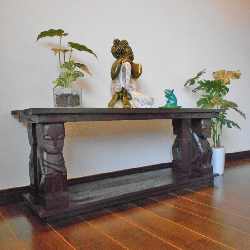 アジアン家具 バリ家具 花柄模様 ロータイプ ＴＶボード ＴＶ台 テレビ台