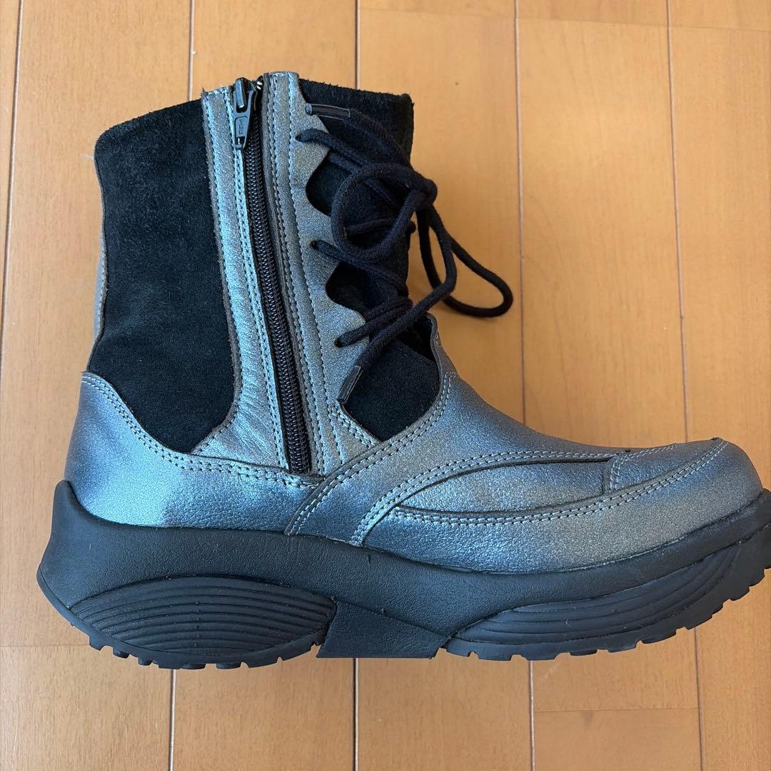 のさかストレッチウォーカー38 カジュアルブーツ グレー スエード