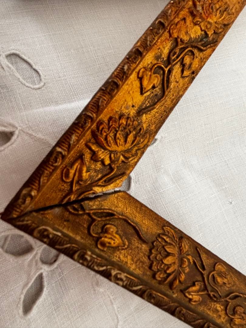 フランスアンティーク　フレーム　枠のみ　2個セット　木製　ブロカント