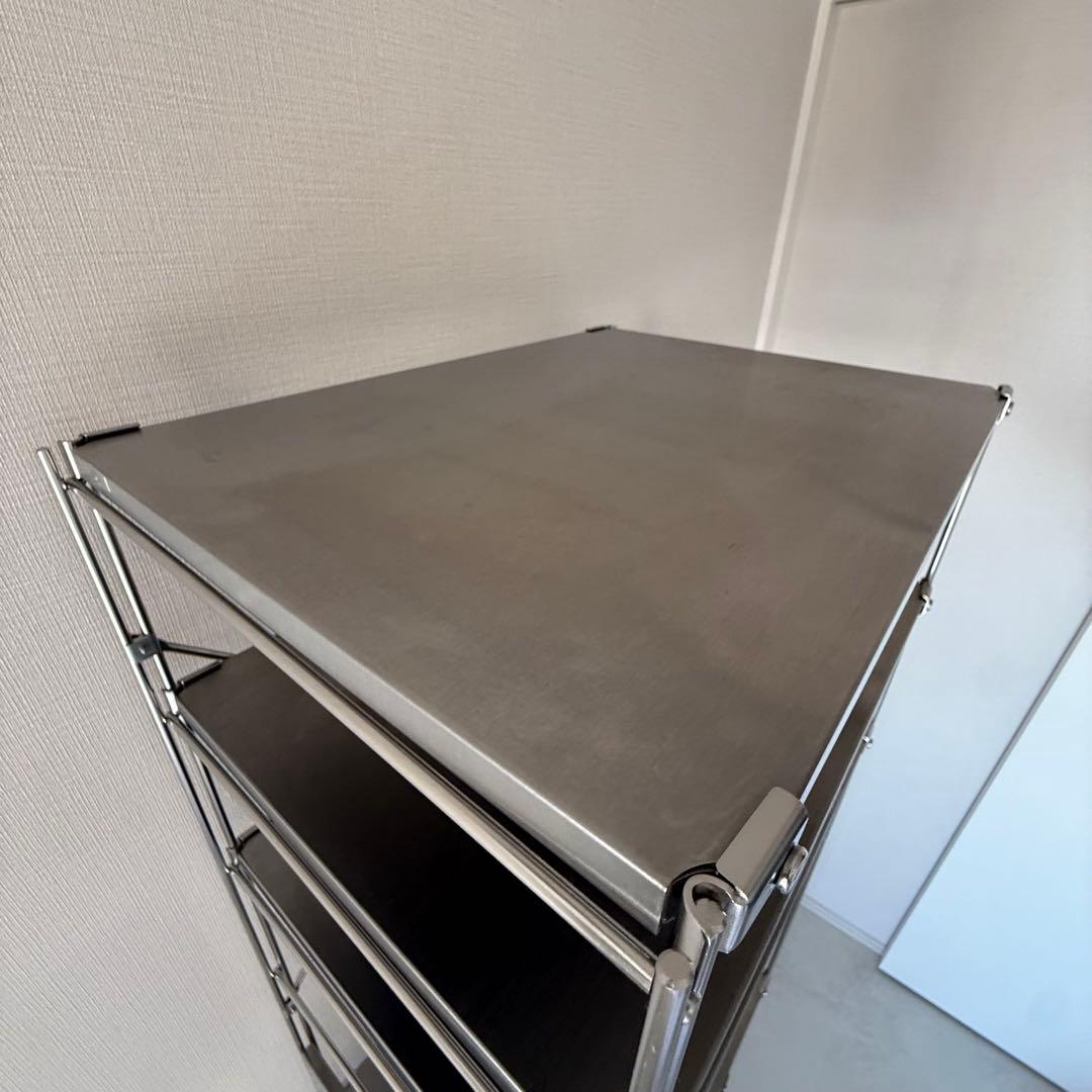 【引取】無印良品ステンレスユニットシェルフステンレス棚セット大+サイドパネル+棚