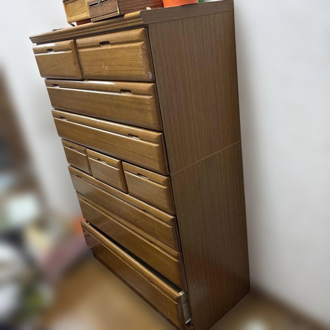 YS　大きいサイズ　木製収納チェスト　タンス　 引き出し10個