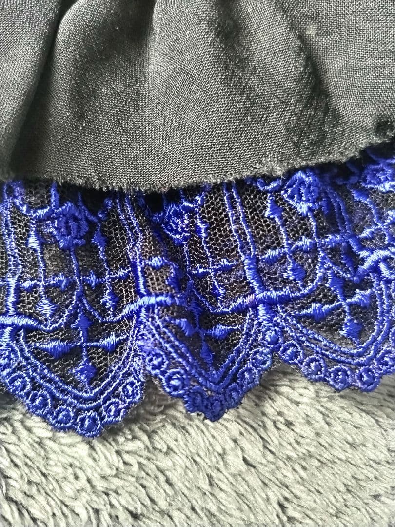 公*o様 モワメームモワティエ　アームカバー　アームウォーマー　黒×青