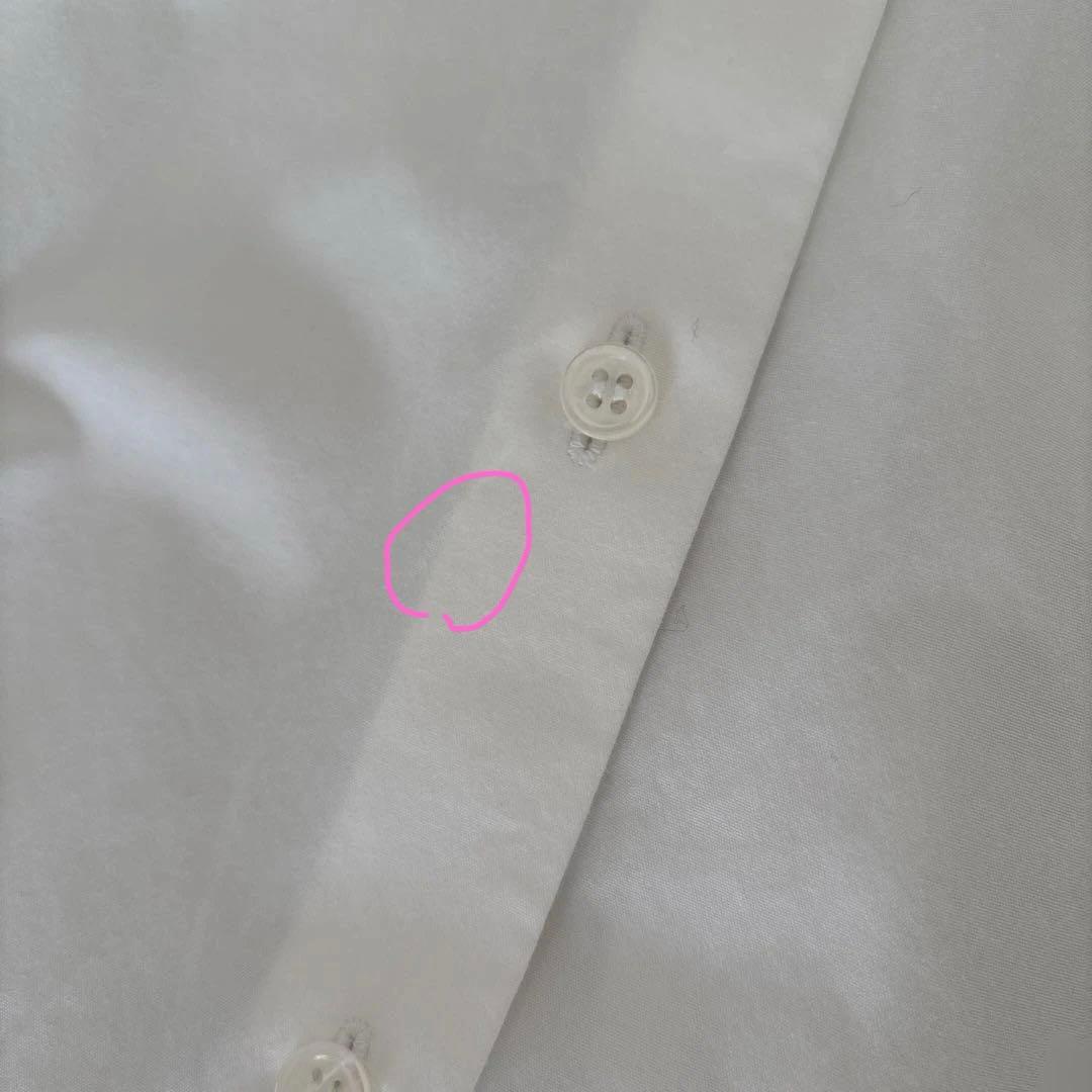 【美品】ドゥロワー コットン ギャザーワイドフレアブラウス シャツ ホワイト