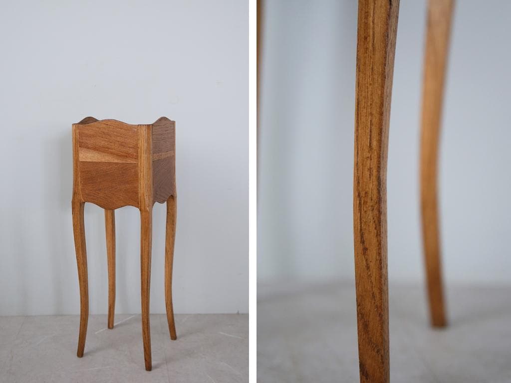 フランスアンティーク木製ベッドサイドキャビネット/ナイトテーブル机(90-61)