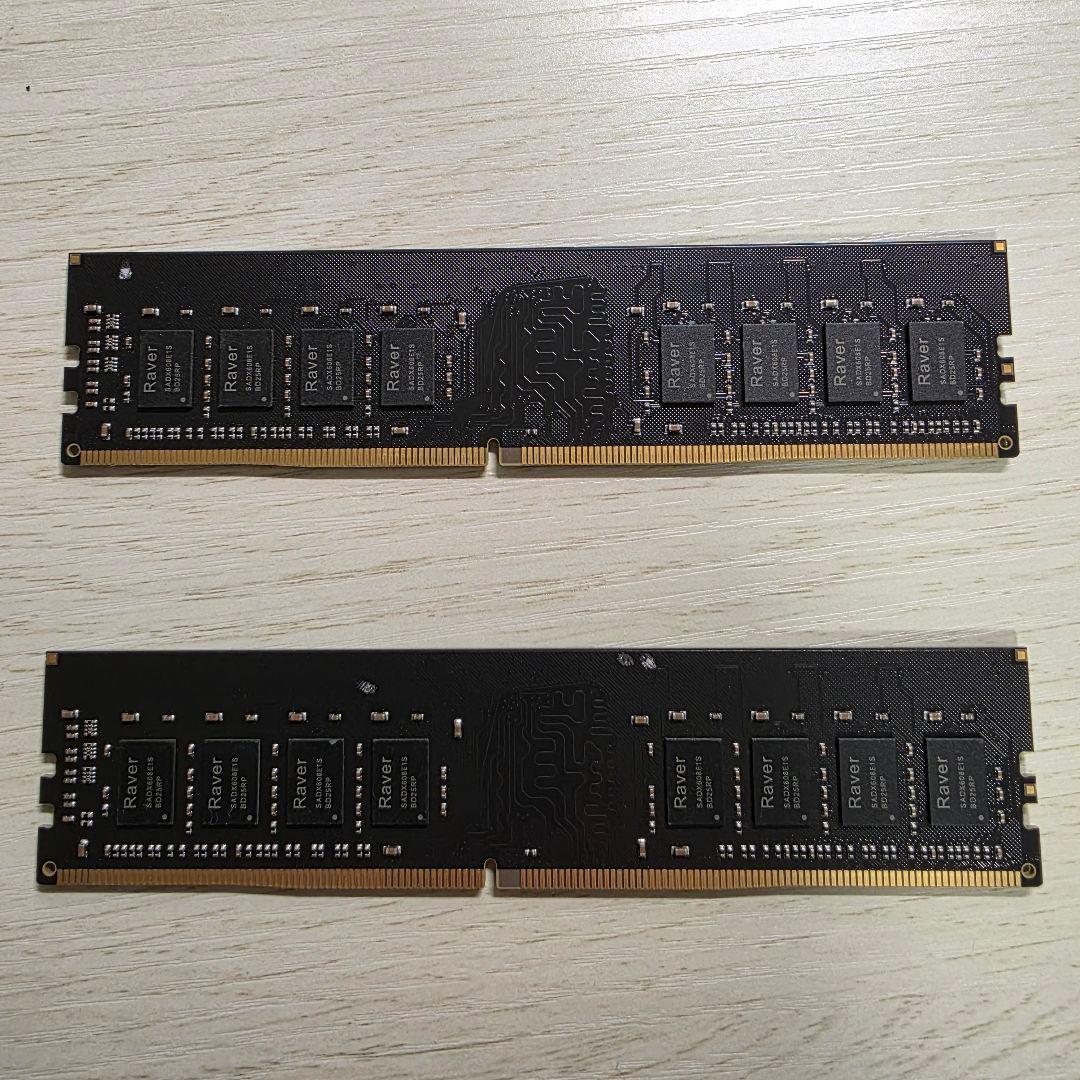 【使用期間 半年】Raver DDR4 メモリ 8GB×2枚 3200MHz