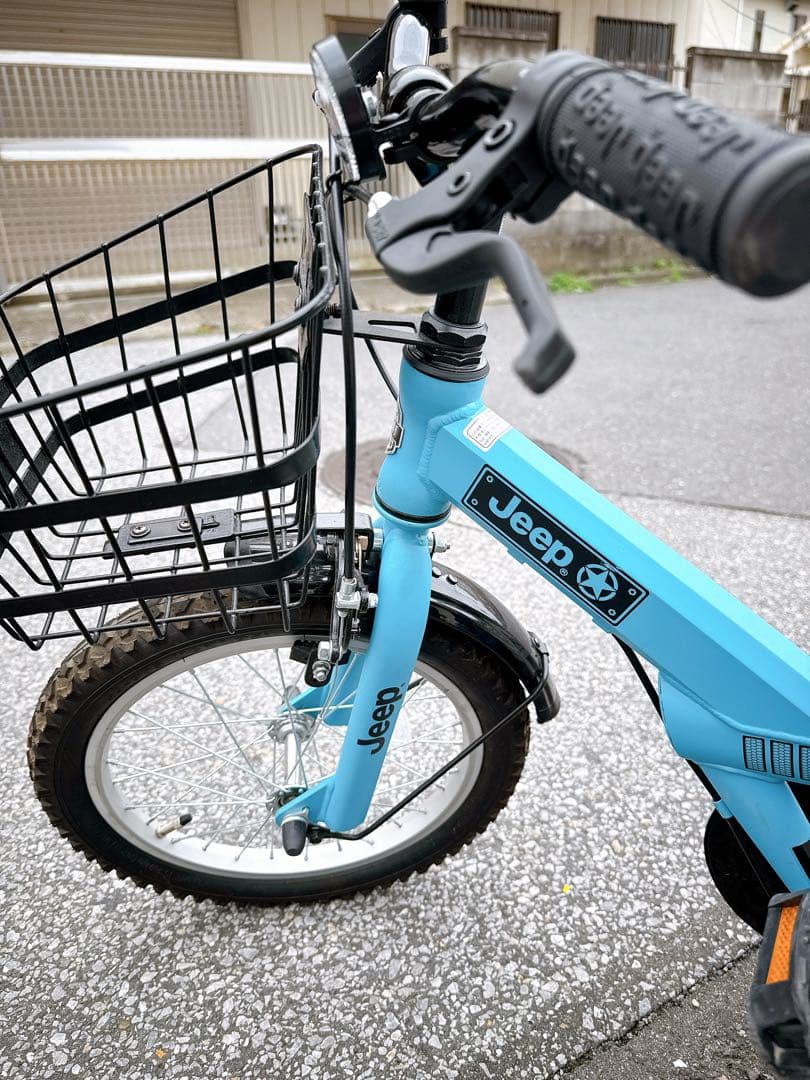 shiori Jeep 子供用自転車 水色 16インチ 前バスケット付き