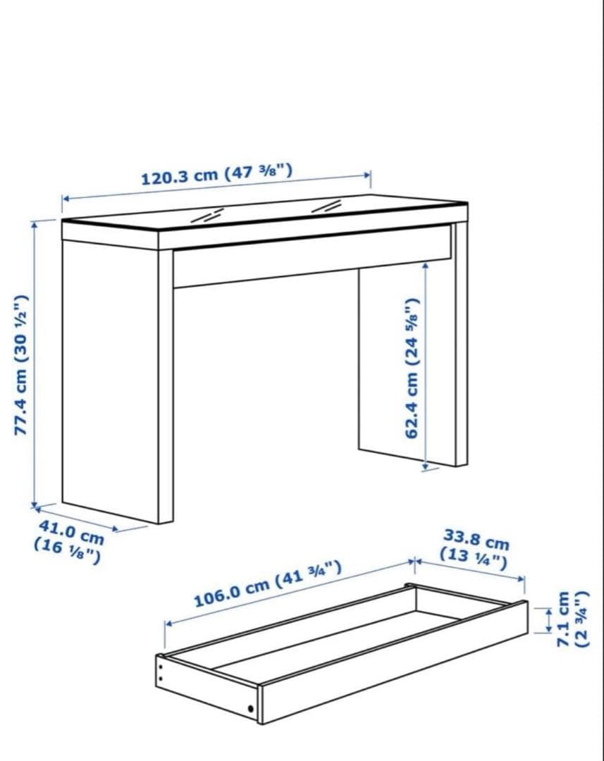 IKEA イケア　ドレッサー　MALM マルム　ホワイト