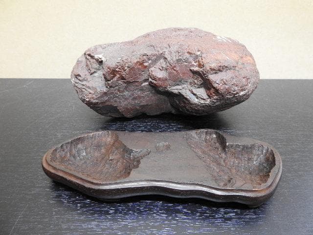 佐渡赤石？唐木台付　保存箱　MA390