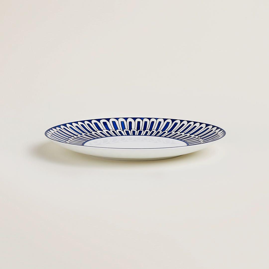 エルメス 新品未使用 デザートプレート2枚〈ブルー ダイユール〉