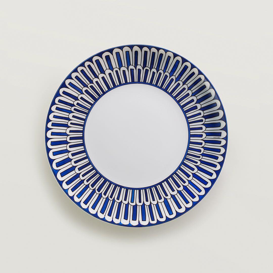 エルメス 新品未使用 デザートプレート2枚〈ブルー ダイユール〉