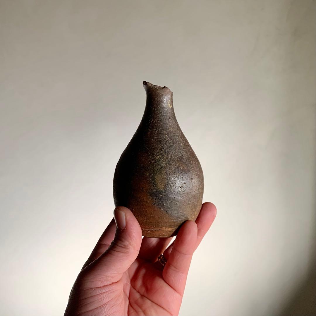 喜名 知花焼 焼締褐釉瓶 徳利 酒器 古美術 琉球美術 古道具 アンティーク