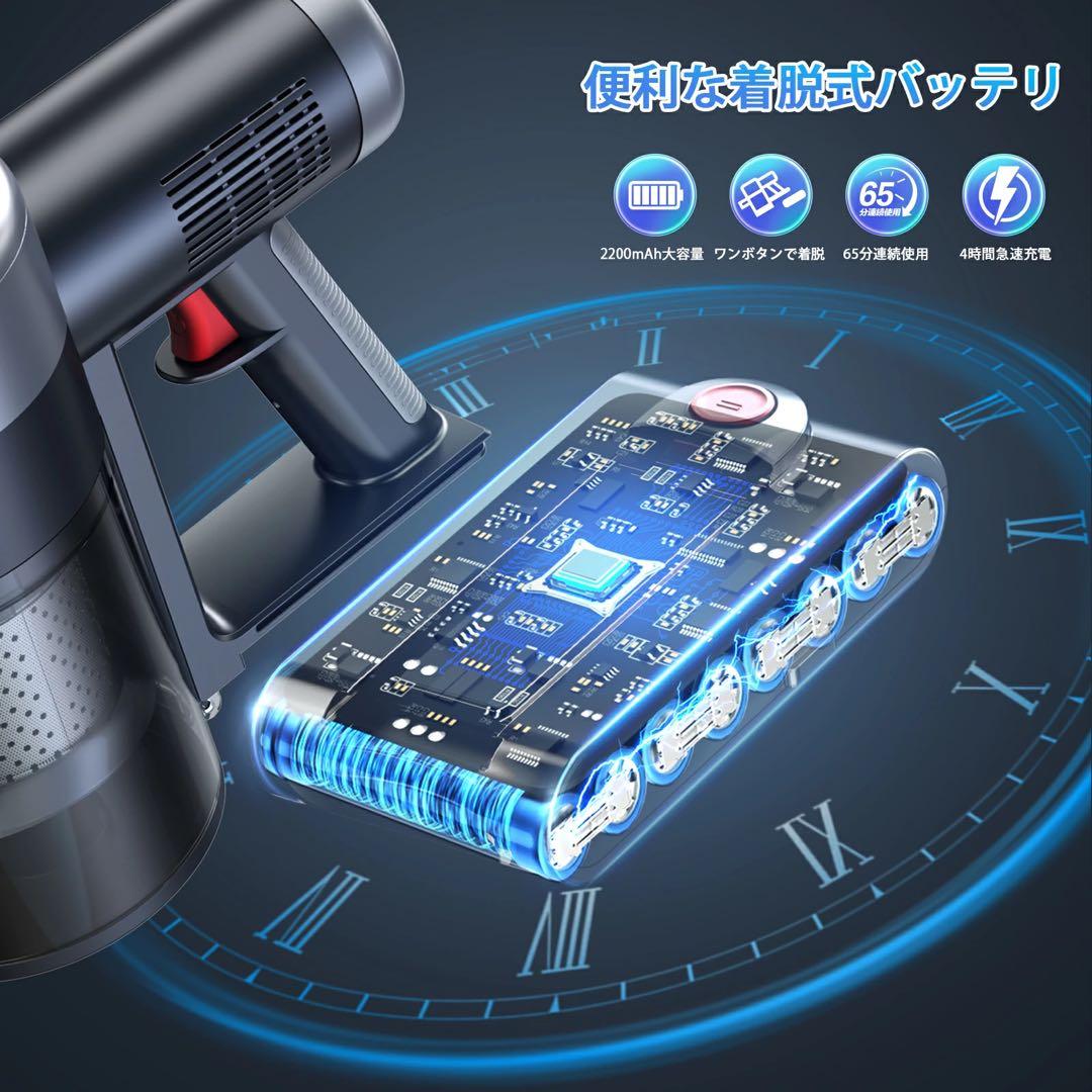 コードレス掃除機　65000Pa LEDライト　自立式　液晶ディスプレイ
