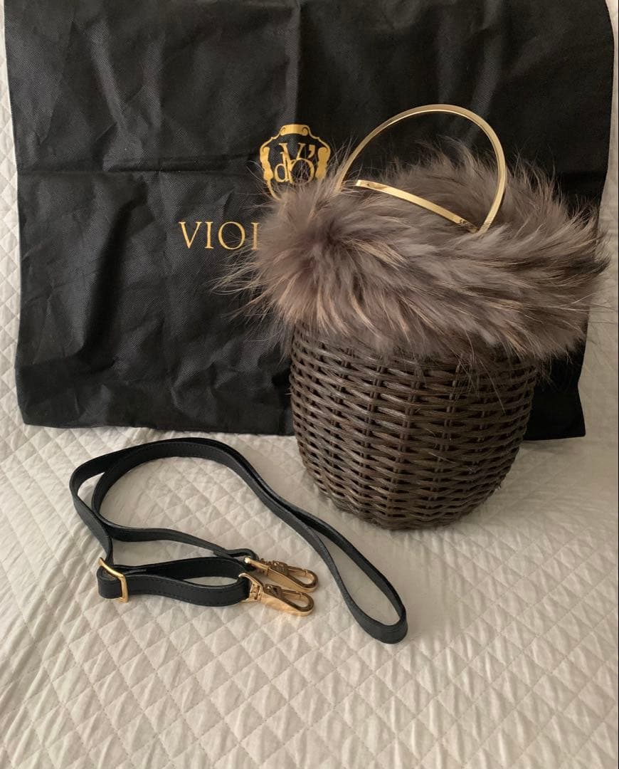 VIOLAdOROヴィオラドーロファー付きかごバッグ