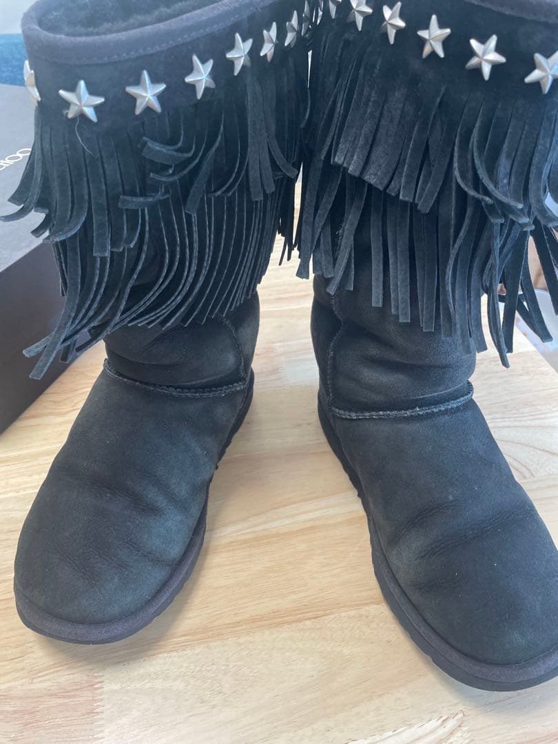 UGG/JIMMY CHOO フリンジ付きムートンブーツ 37