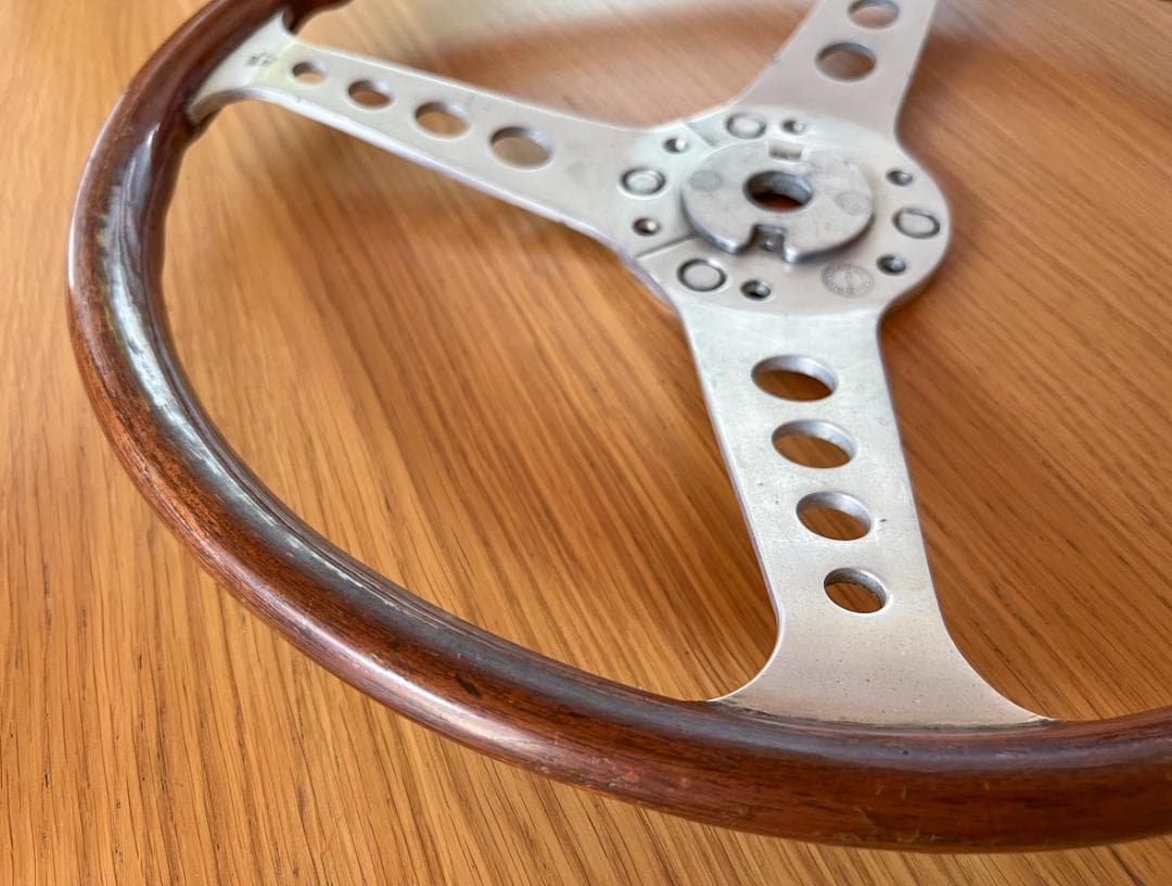 レスレストン　グランプリ　ウッドステアリング　390mm　カラー付き　当時もの