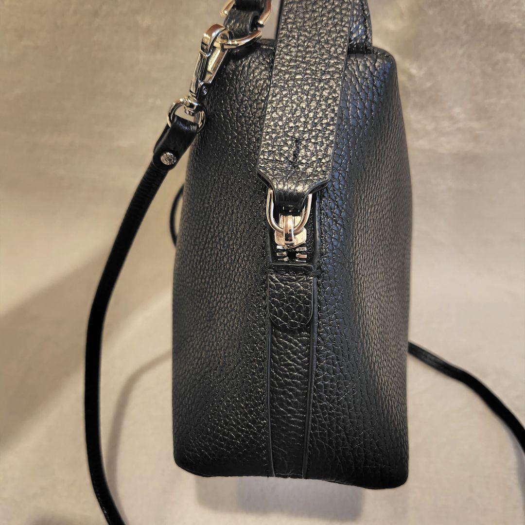 ジャンニキャリーニ アリファ M 黒 ショルダーバッグ　レザー　2way