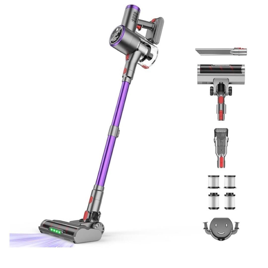 新品 コードレス掃除機 80KPa超強力吸引 60分稼働 自立式 静音