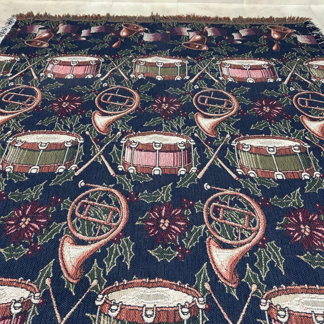 楽器　クリスマス　マルチカバー　ソファーカバー　ラグ　170x131