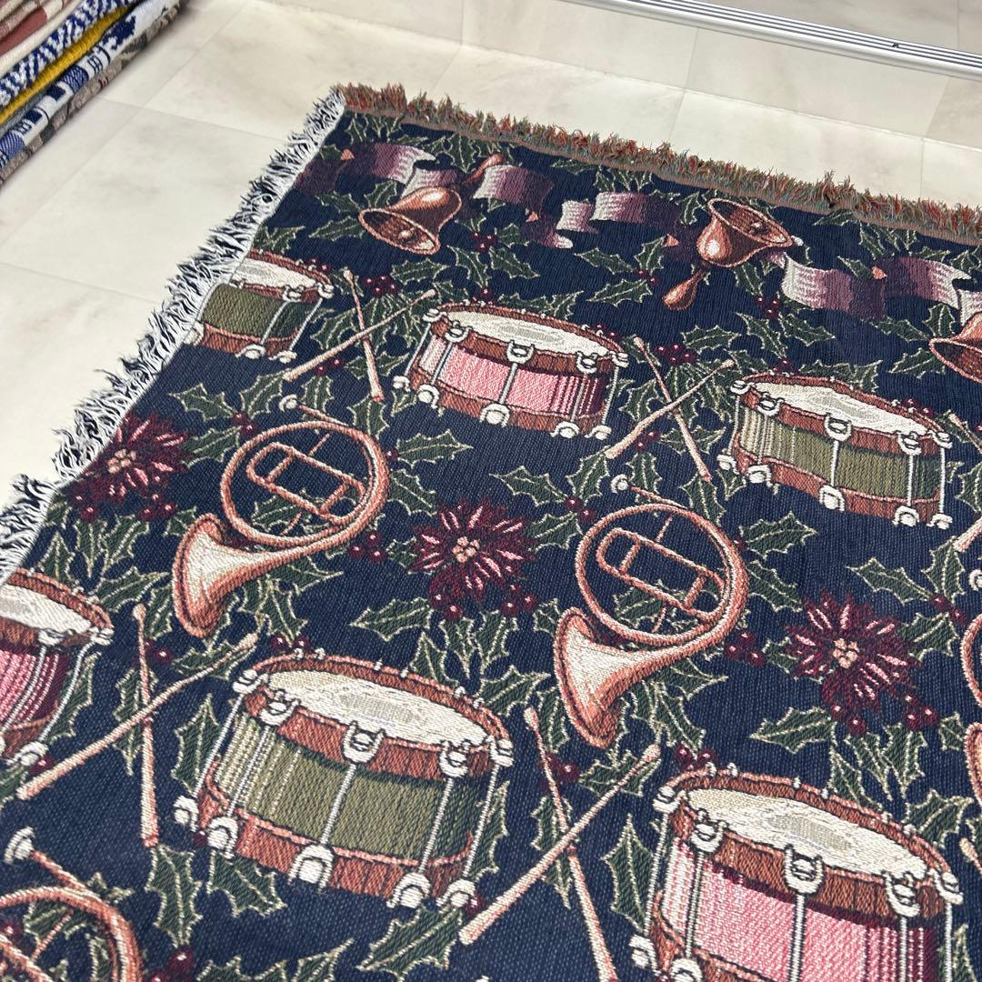 楽器　クリスマス　マルチカバー　ソファーカバー　ラグ　170x131