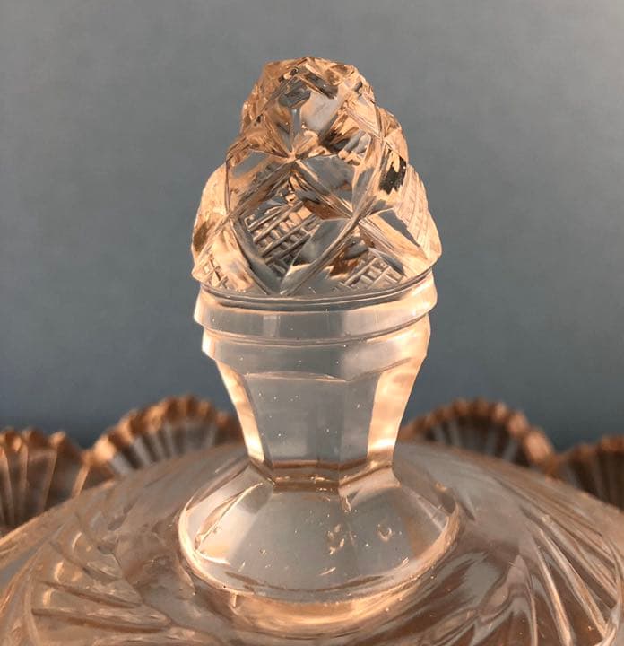 ギヤマン　江戸ガラス　蓋物　菓子器　共箱