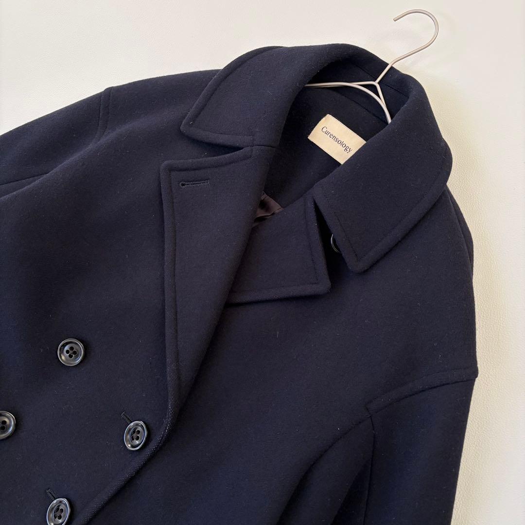 カレンソロジー メルトン オーバーサイズピーコート ネイビー