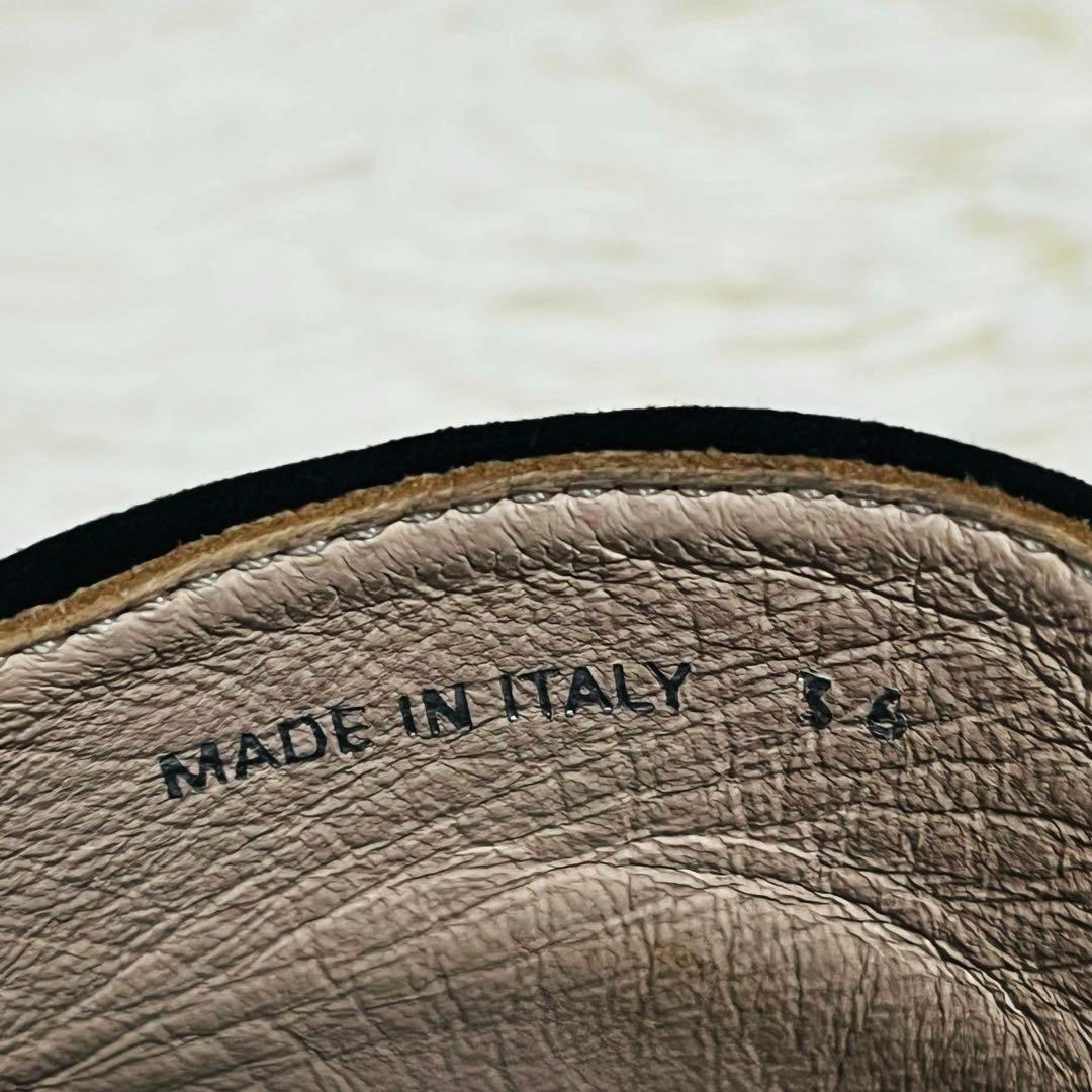 PRADA プラダ ベルベットスリッポン スエード チェーン ロゴ ブラック