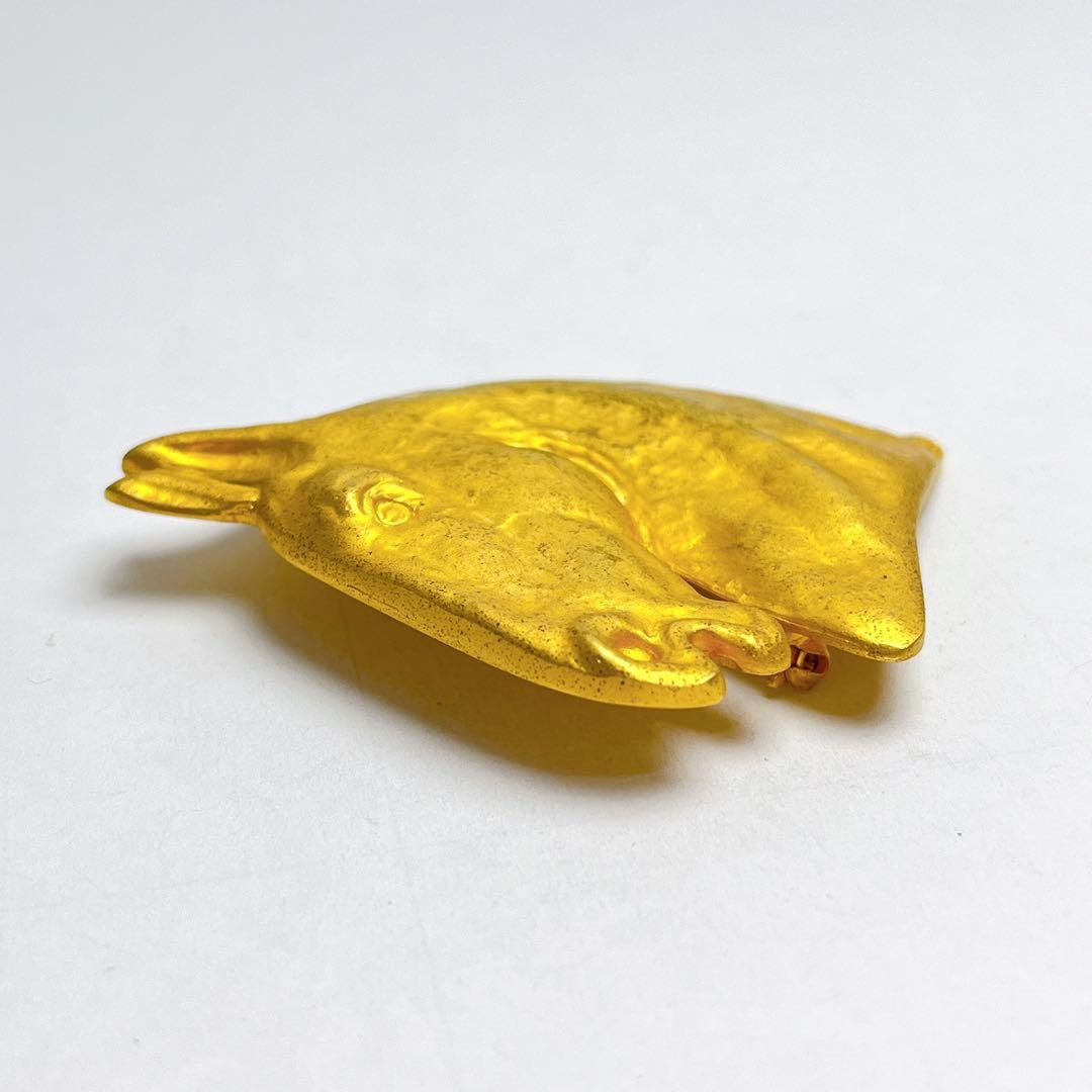 エルメス　ホース　シュバル　ラージ　ブローチ　ゴールド