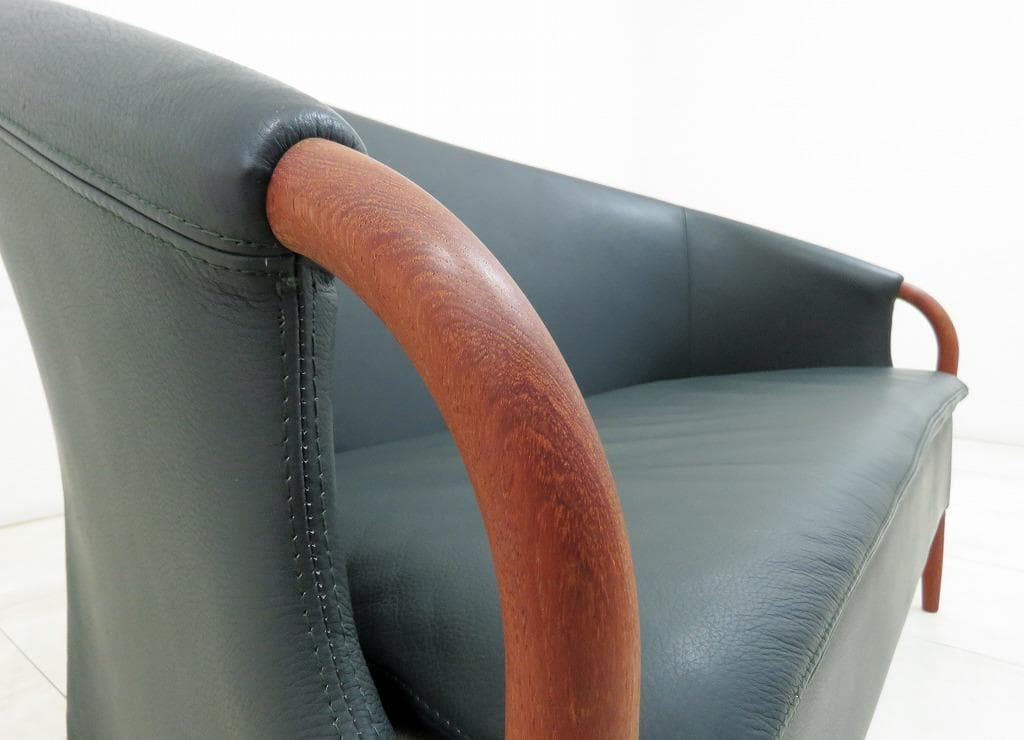 デンマーク NIELAUS&JEKI MOBLER 2人掛けソファ 本革×チーク