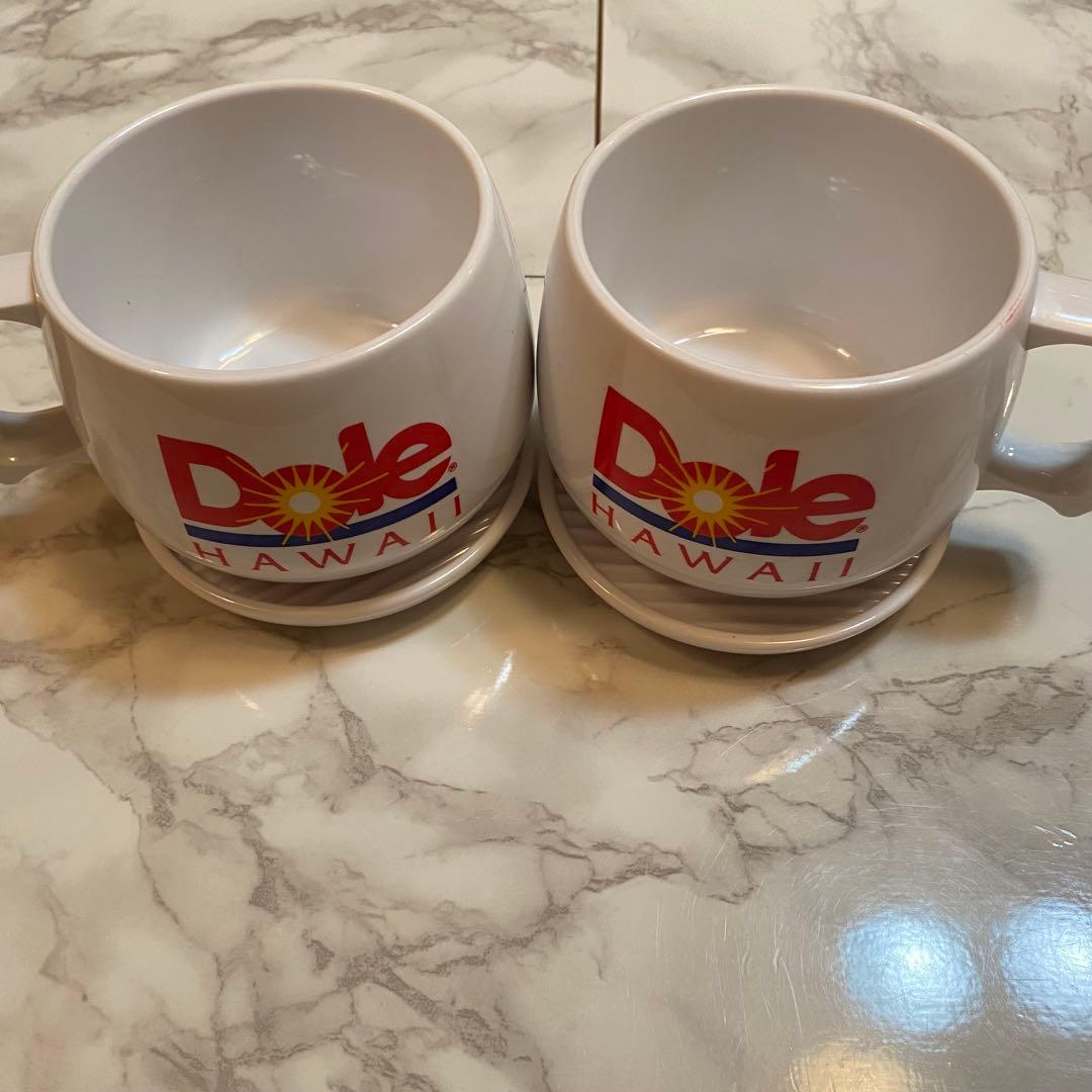 レア【Dole HAWAII】ドールハワイ蓋付きマグカップ2個セット ビンテージ