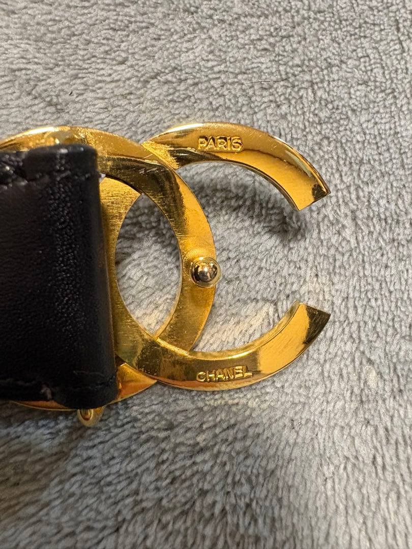 ☆ サリア ☆ CHANEL 黒 レザー ベルト