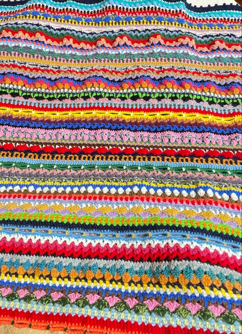 ⇒ハンドメイド｜ スパイシーブランケット かぎ編み マルチカバー