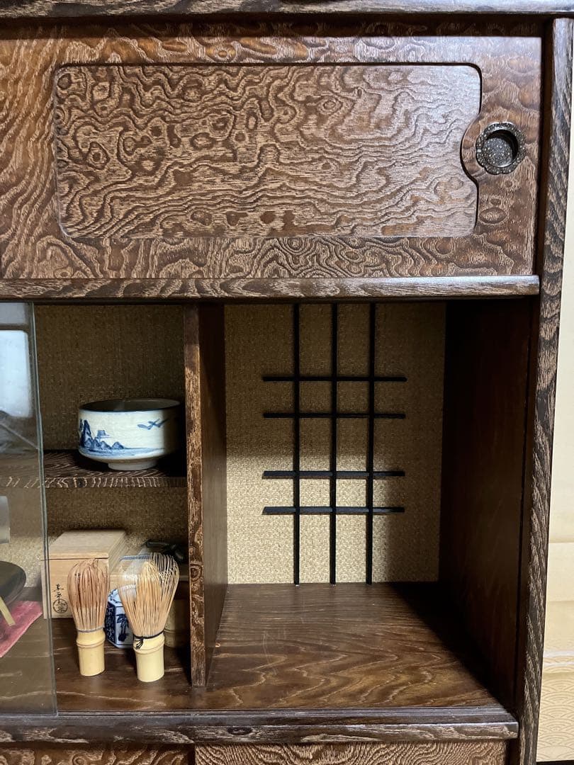 棚　【昭和レトロ】和風飾り棚　茶箪笥　古民家　古家具　アンティーク　ヴィンテージ