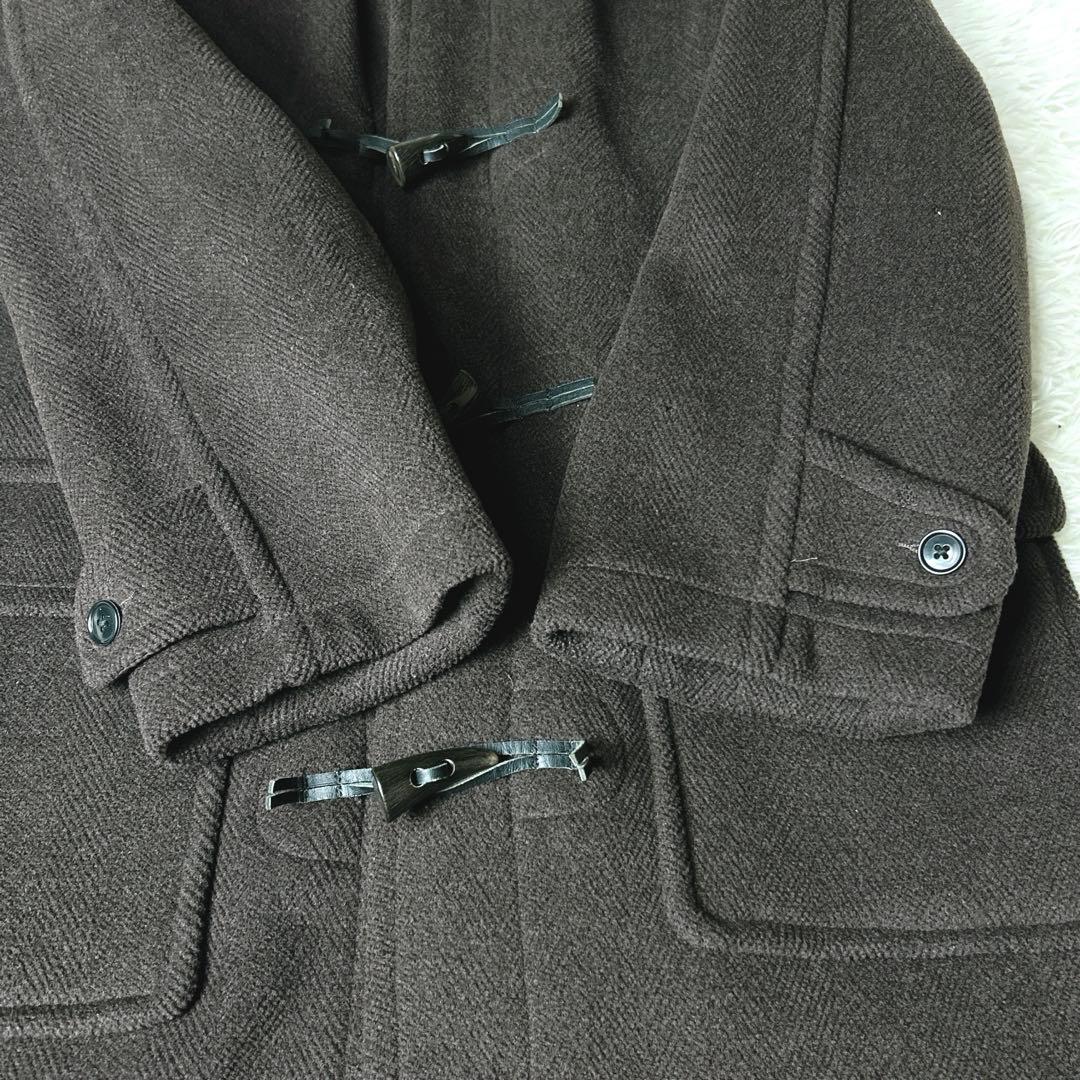 【ムーアブルック生地】英国製 オースチンリード 茶 ダッフルコート XL程度