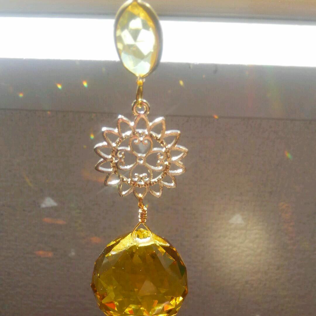 サンキャッチャー♡ハンドメイド「お日様とお月様とお星様♡」