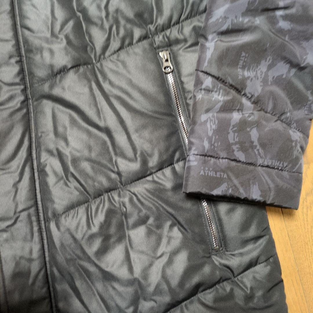 アスレタ　ベンチコート　ロングコート　ブラック　Ｍ　迷彩　カモフラ