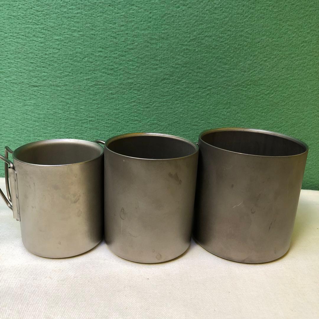た42● peak チタン製マグカップ3個セット