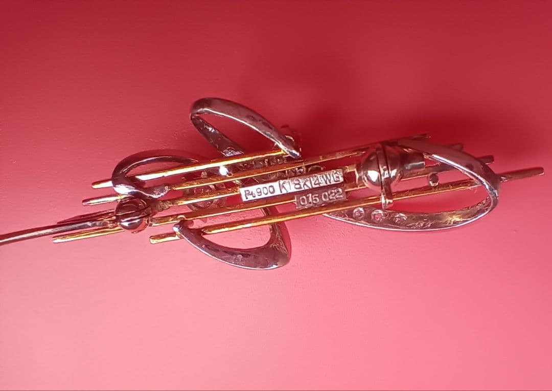 エ*ル様 新品 天然ダイヤモンド 計0.37ct Pt900 K18 K14WG