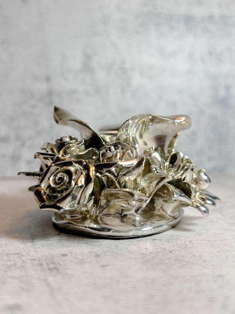 アンティーク　キャンドルスタンド　蝋燭立て　薔薇