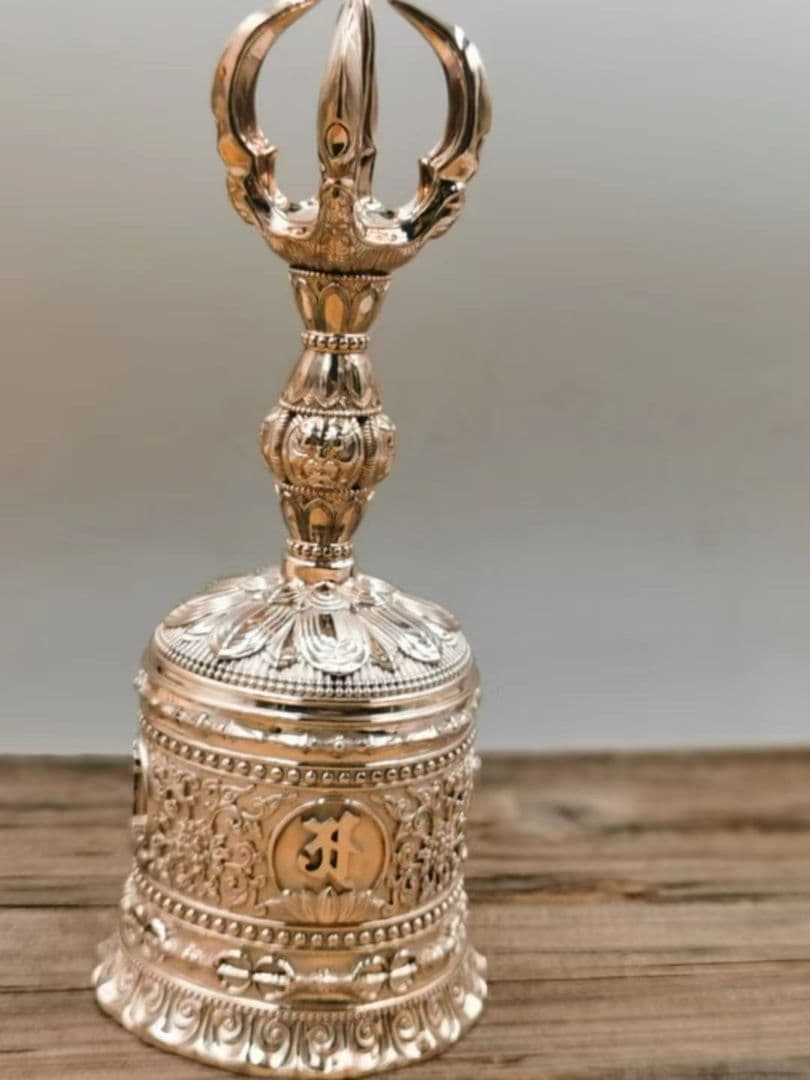 【修縁堂】密教法具 真言宗 鬼面の鈴 金剛鈴 種子字 金剛降魔法器仏具