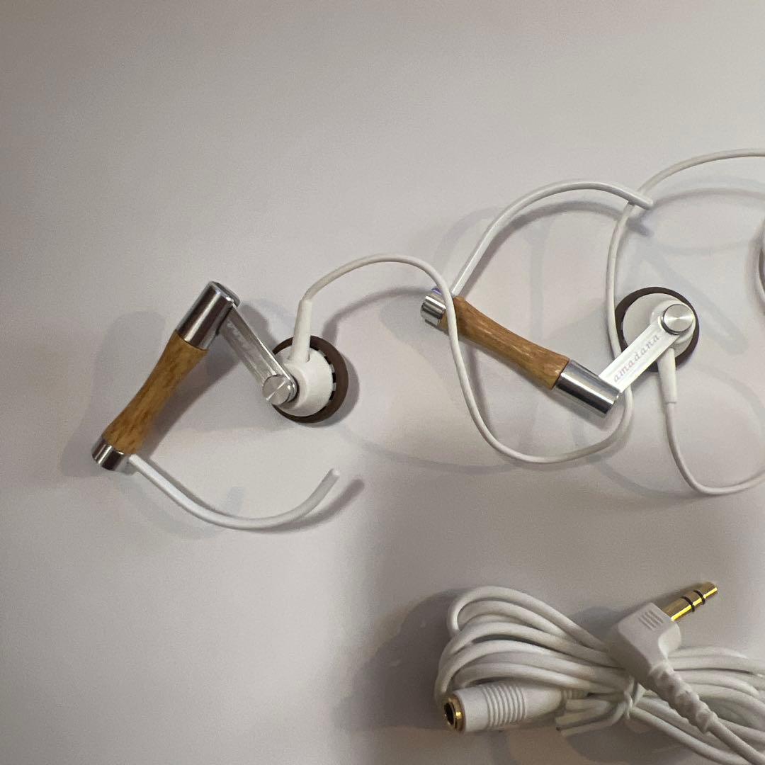 【希少】amadana イヤホン ホワイト 有線 アマダナ