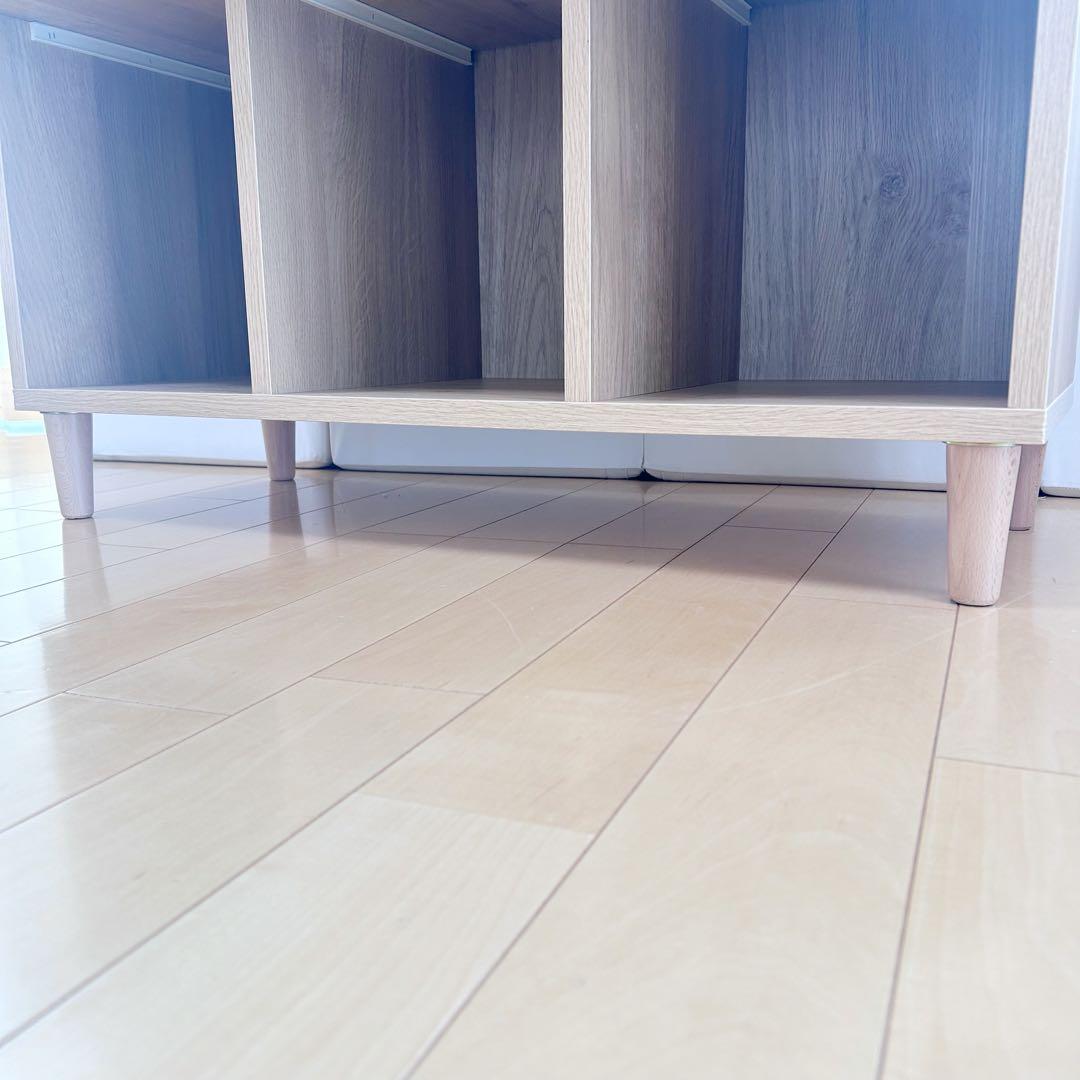 ベルメゾン　キャビネット 飾れる斜め本棚 ナチュラル　幅90 書棚　北欧