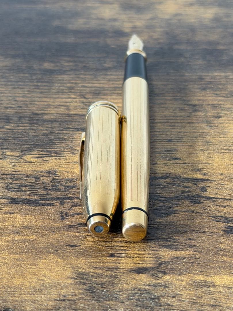 筆記確認&洗浄済み　クロス　タウンゼント　14金　ゴールド　M 万年筆　吸入器付