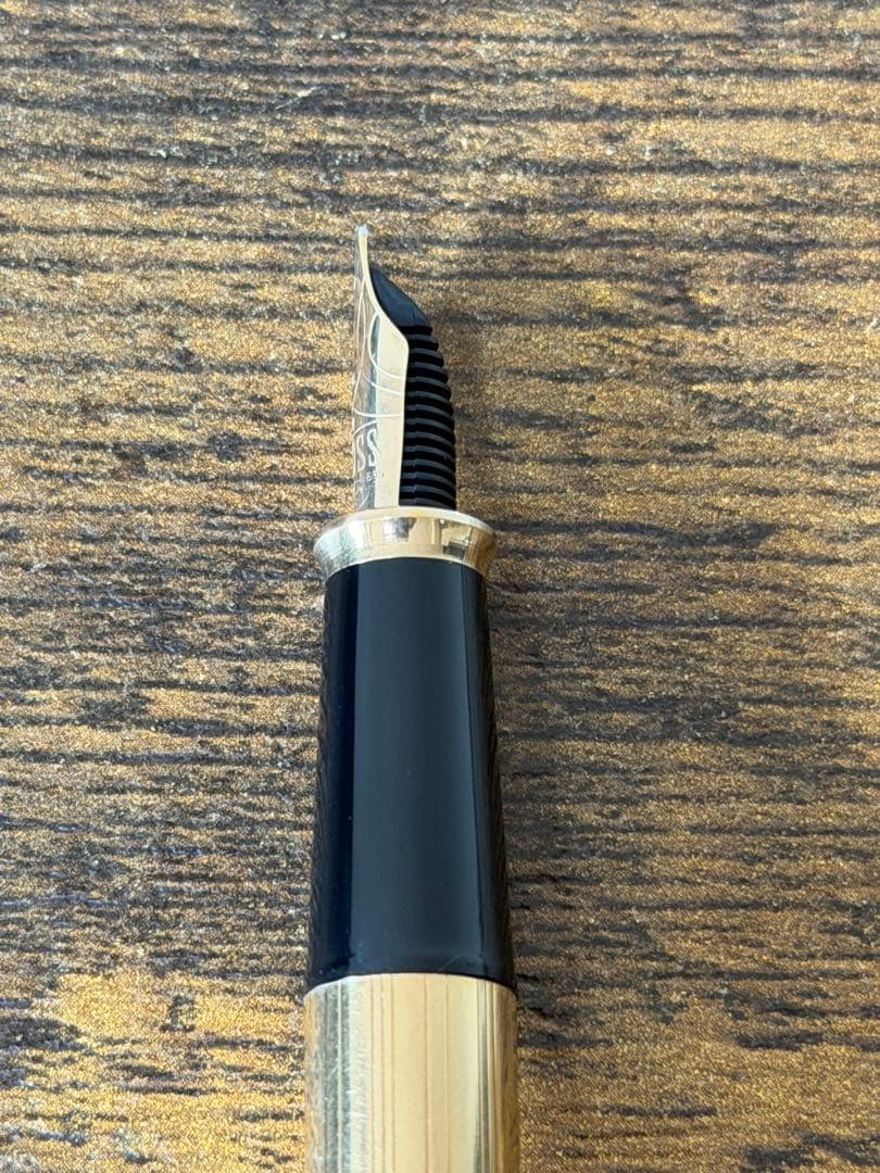 筆記確認&洗浄済み　クロス　タウンゼント　14金　ゴールド　M 万年筆　吸入器付