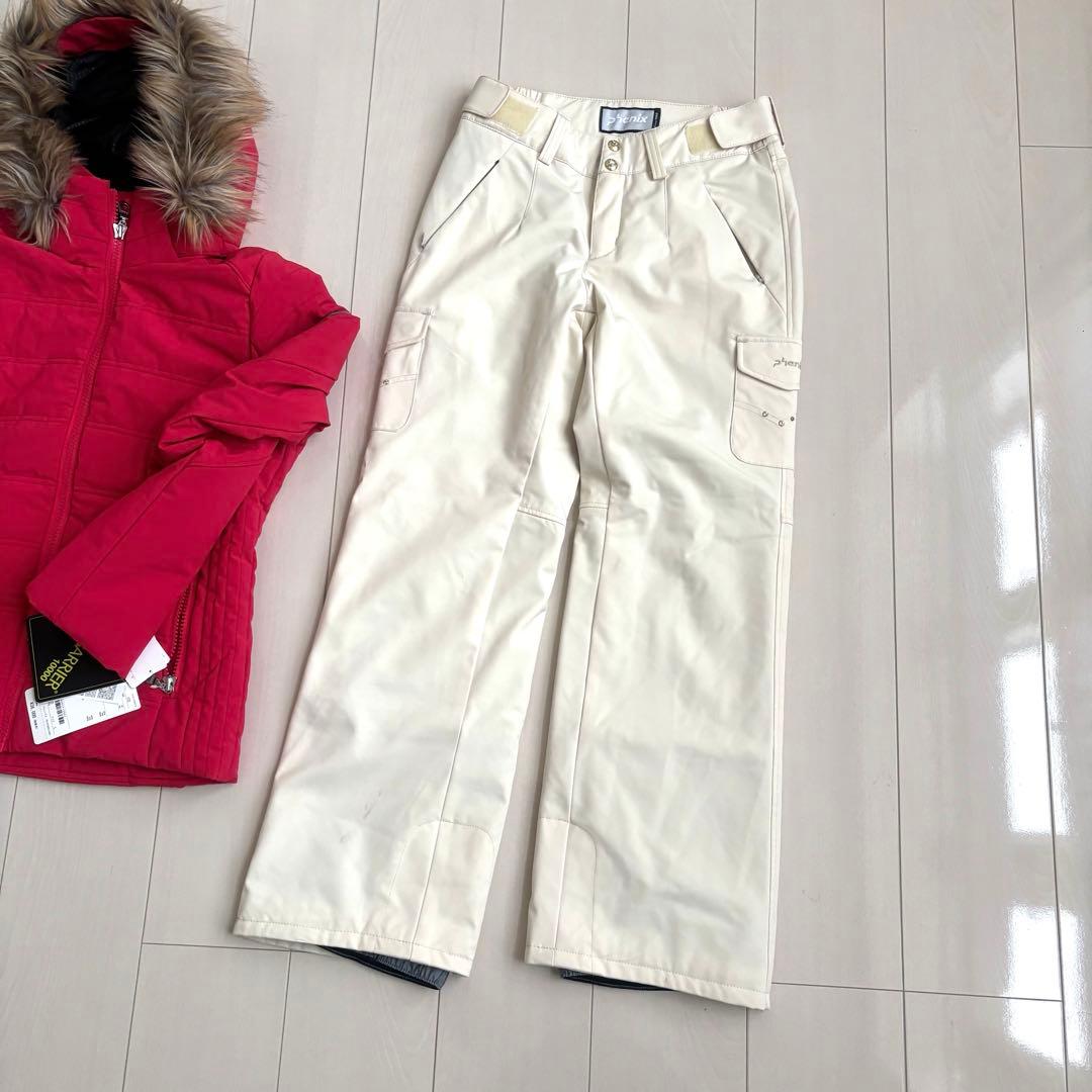 フェニックス レディーススキーウェア上下セット ピンク ブラック ファー