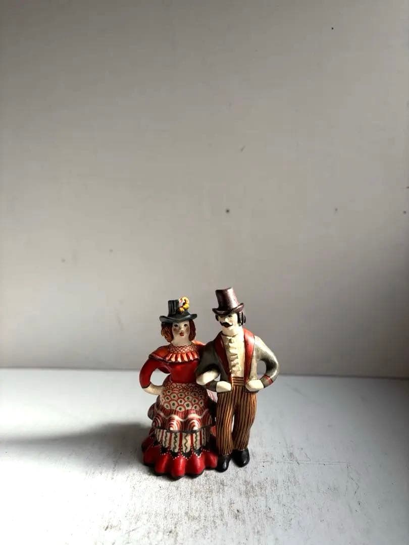 872 フランス パリ 蚤の市購入 可愛いディムコヴォ人形 ロシア 伝統工芸