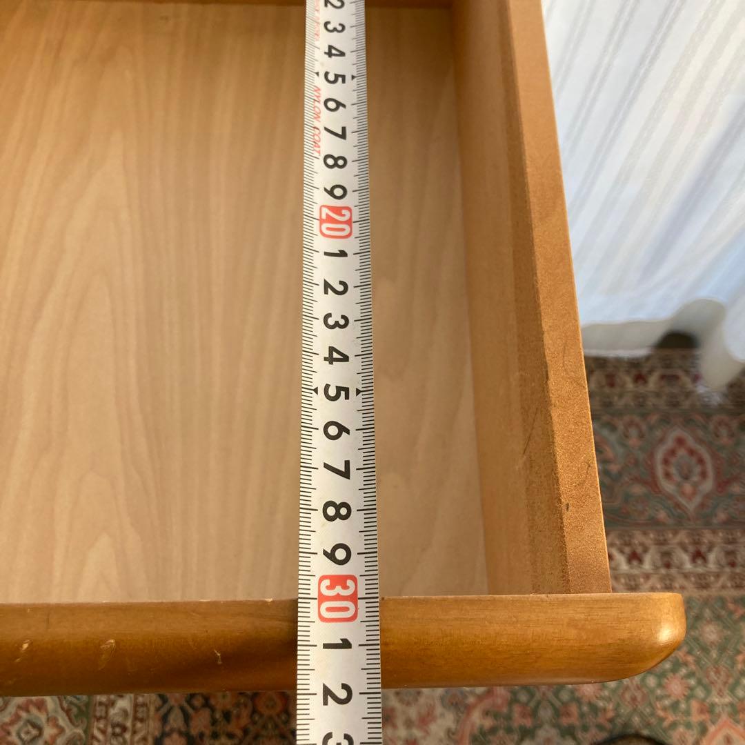 5段引き出し　電話台　チェスト　猫　木製　足跡