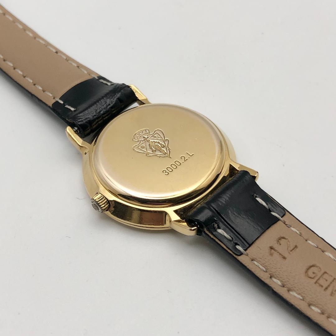 美品・稼働 GUCCI グッチ 3000.2.L ゴールド レディース 腕時計