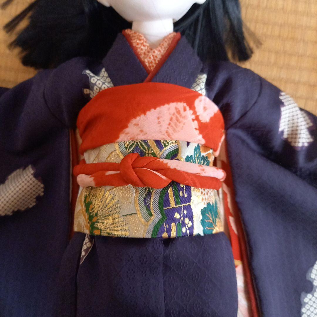 市松人形　15号 着物 比翼付き　襦袢　作り帯　帯揚げ帯締め　正絹